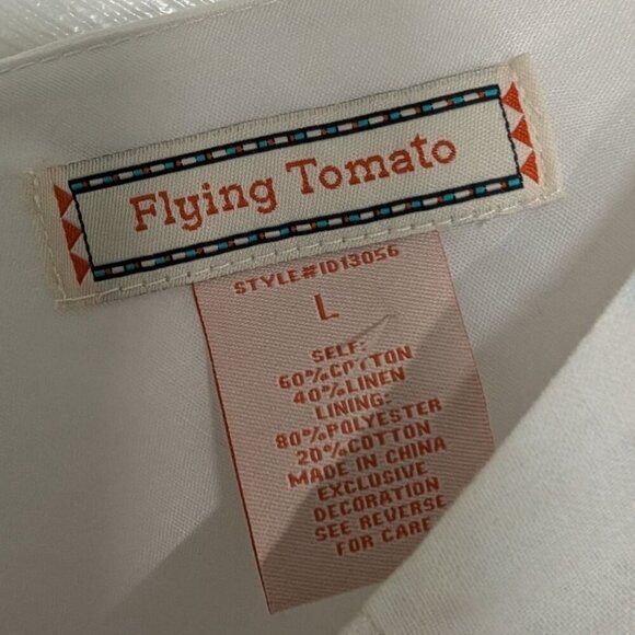 Flying Tomato Embroidered Dress Womens Size Large White Boho Sleeveless Shift - Picture 3 of 11